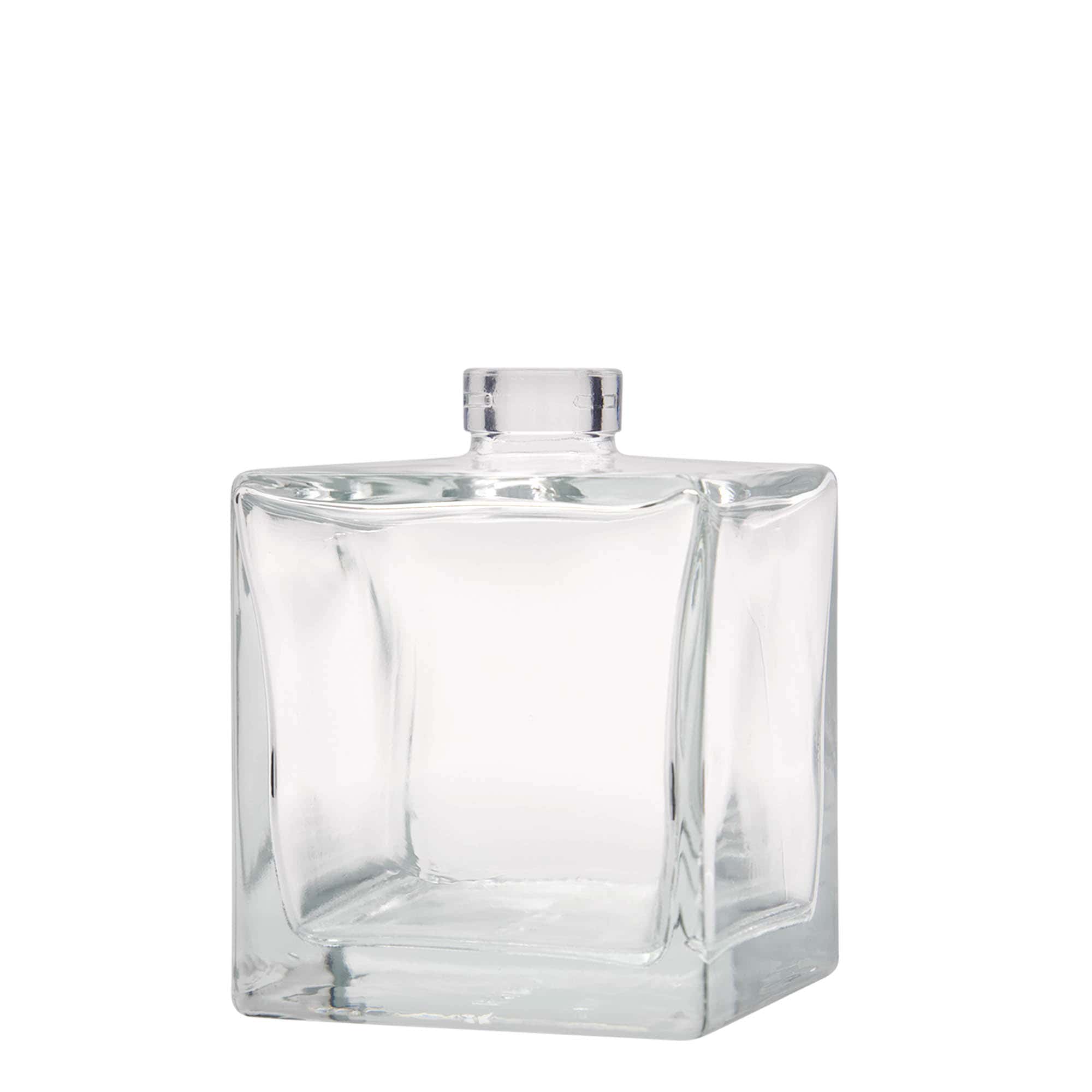 500 ml glass bottle 'Cube', square, closure: cork