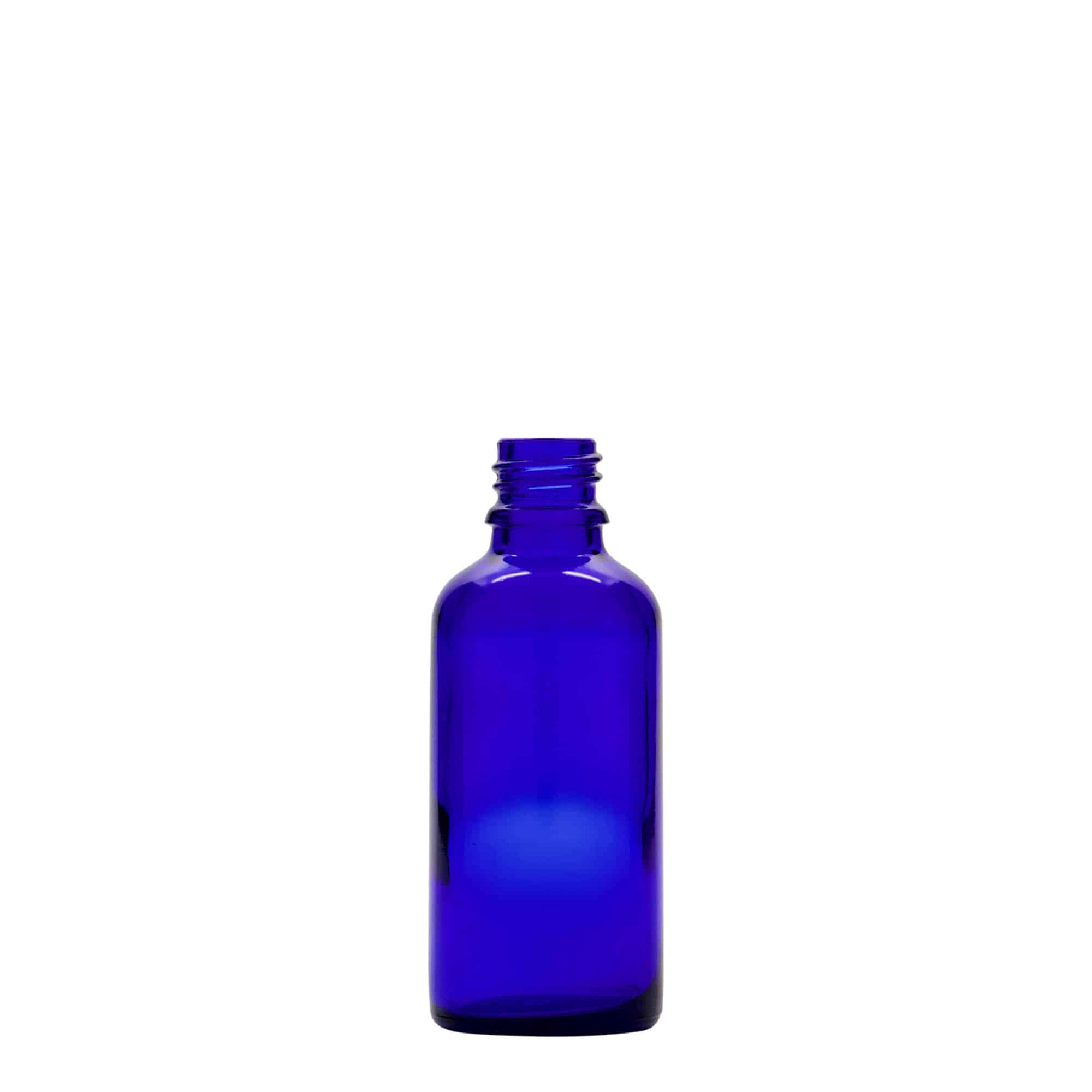 50 ml medicine pipette bottle, glass, royal blue/red, closure: DIN 18