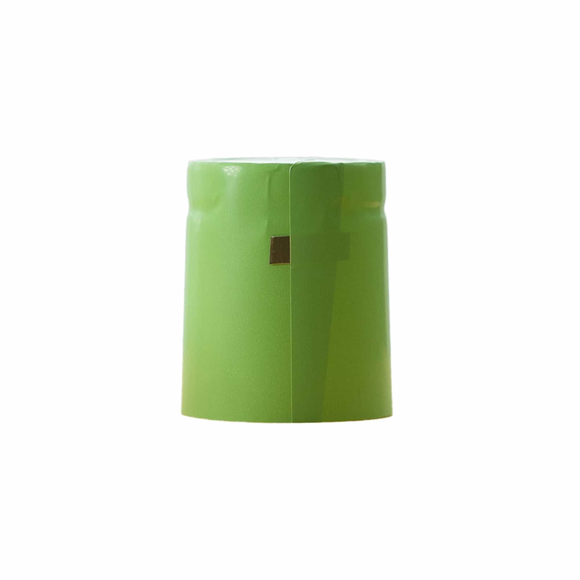 Heat shrink capsule 32x41, PVC plastic, lime green