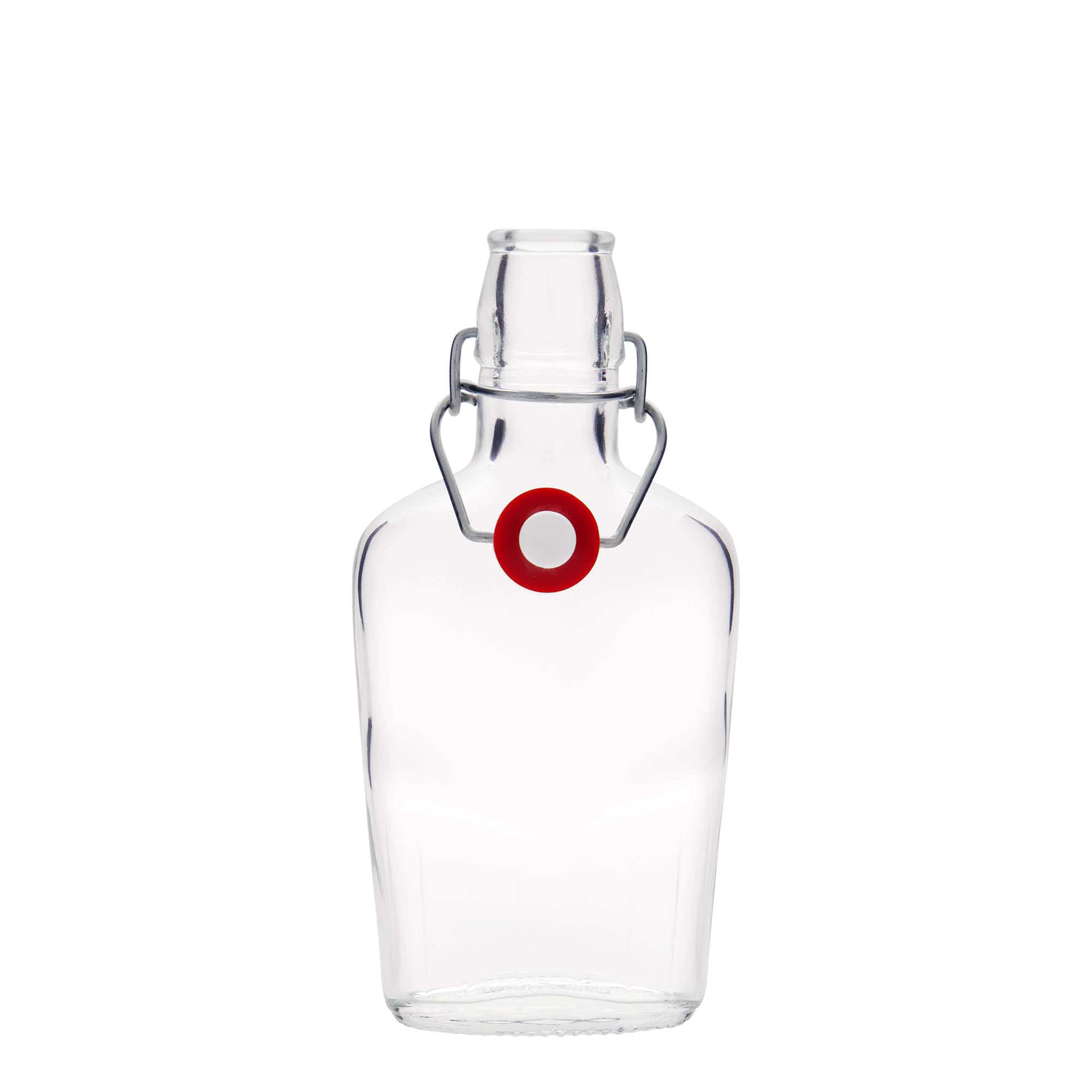 250 ml glass bottle 'Fiaschetta', oval, closure: swing top