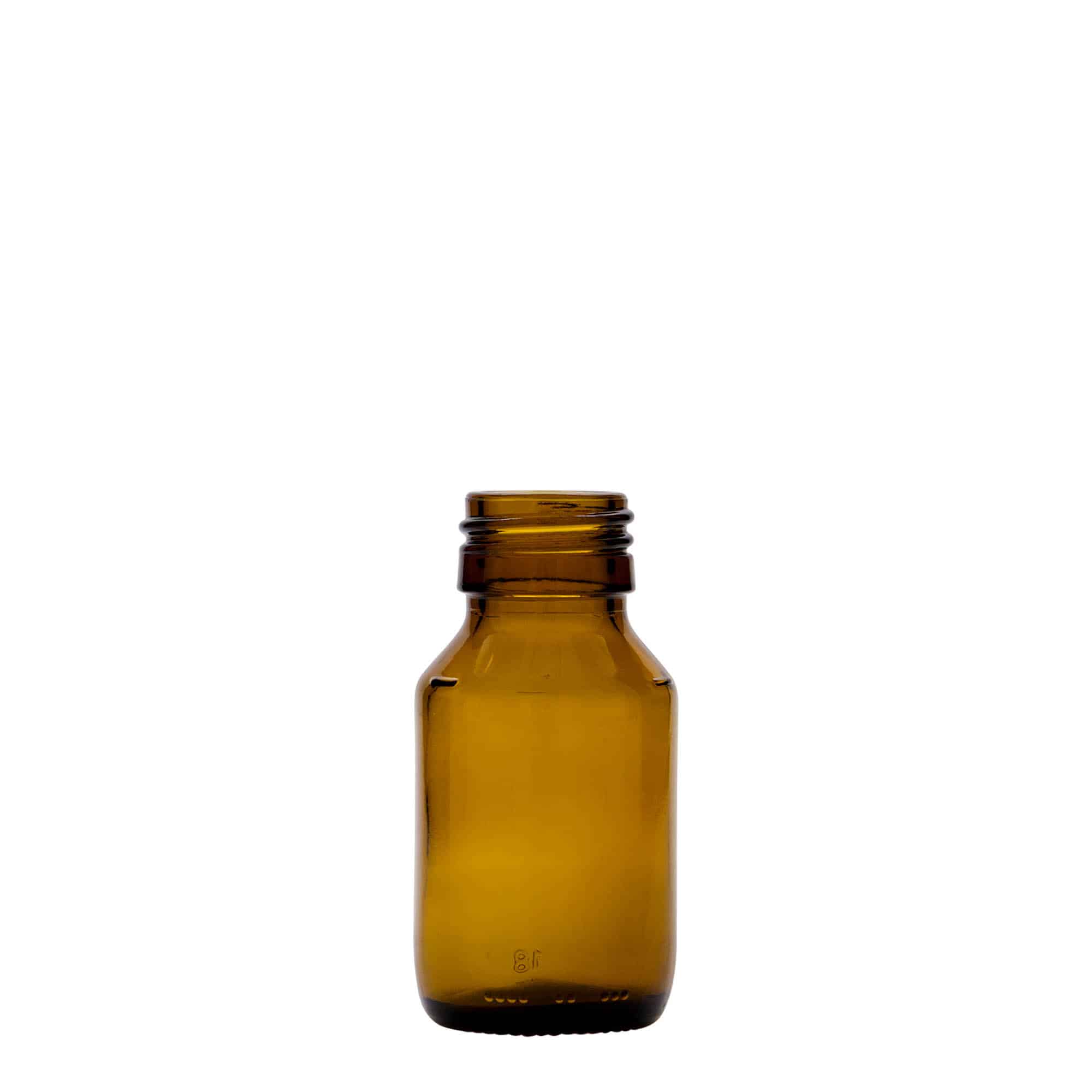 50 ml medicine bottle, brown, glass, closure: PP 28