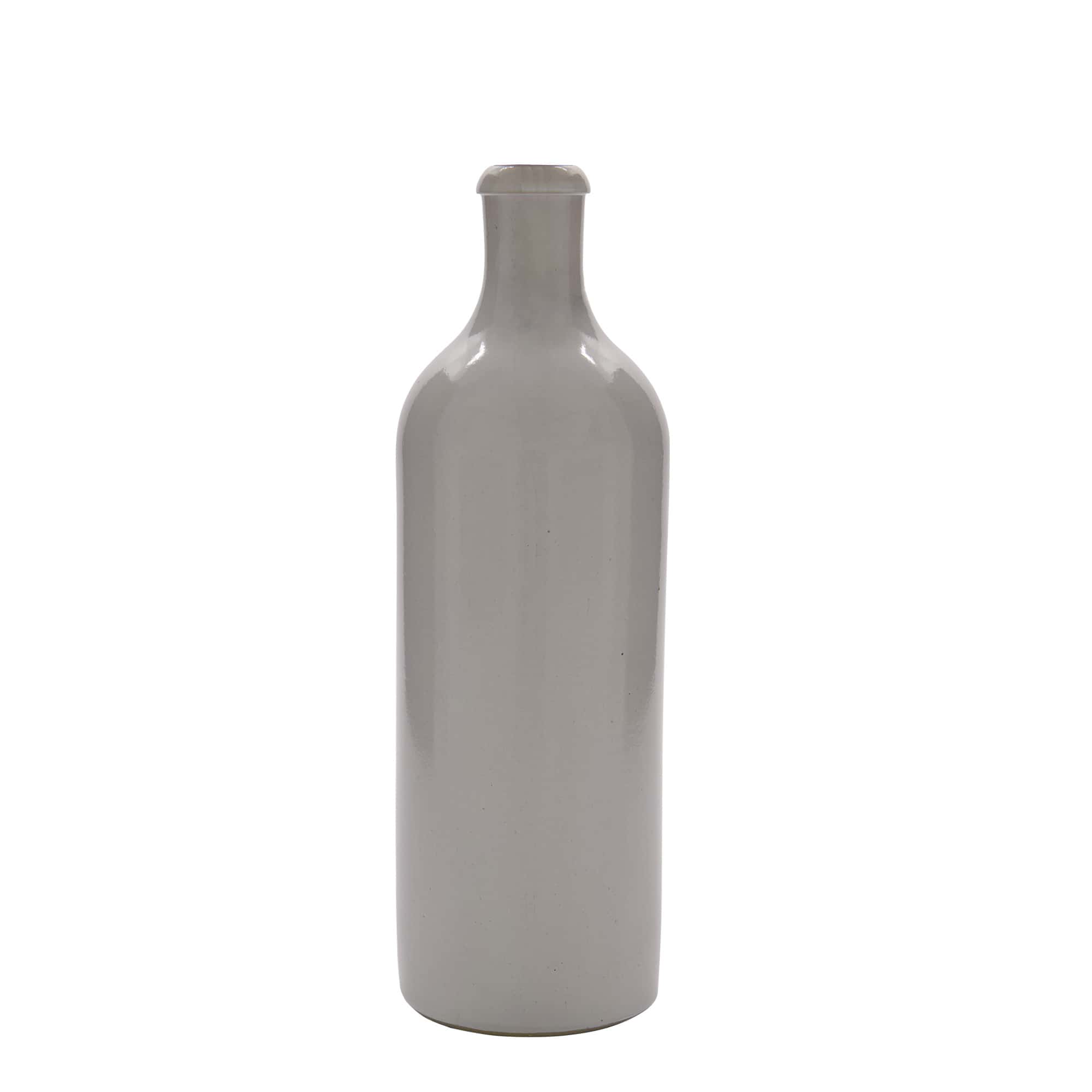 750 ml earthen jug, stoneware, white, closure: swing top