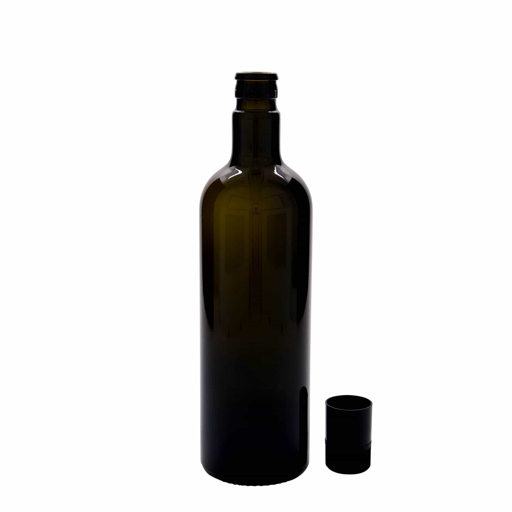 750 ml oil/vinegar bottle 'Willy New', glass, antique green, closure: DOP