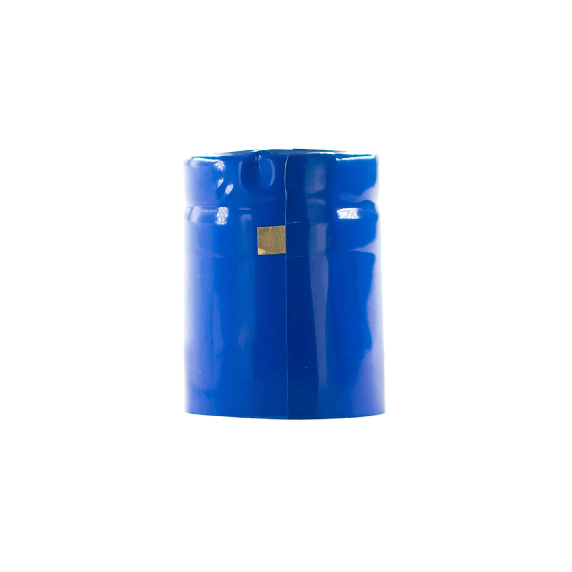 Heat shrink capsule 32x41, PVC plastic, blue