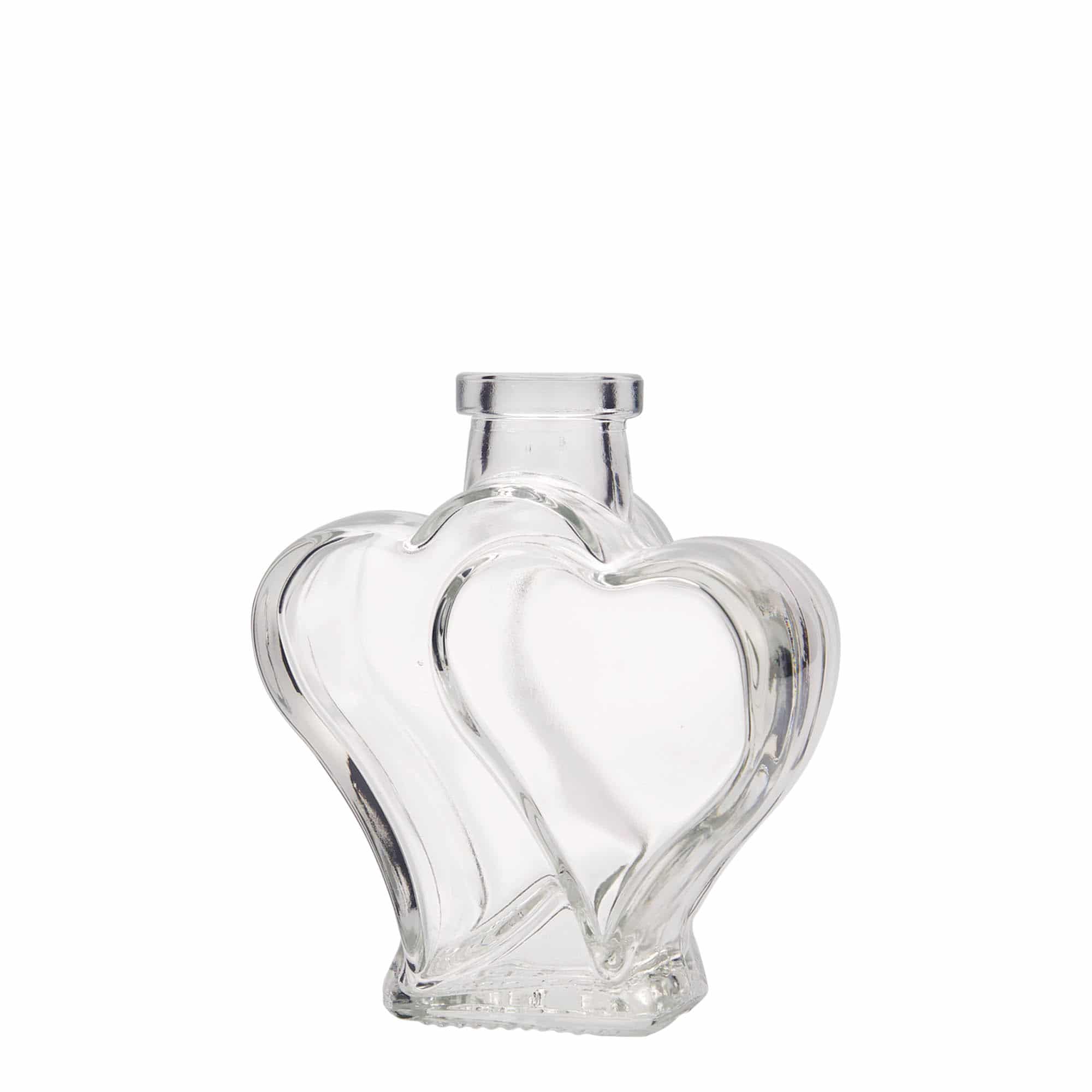 200 ml glass bottle 'Double Heart', closure: cork