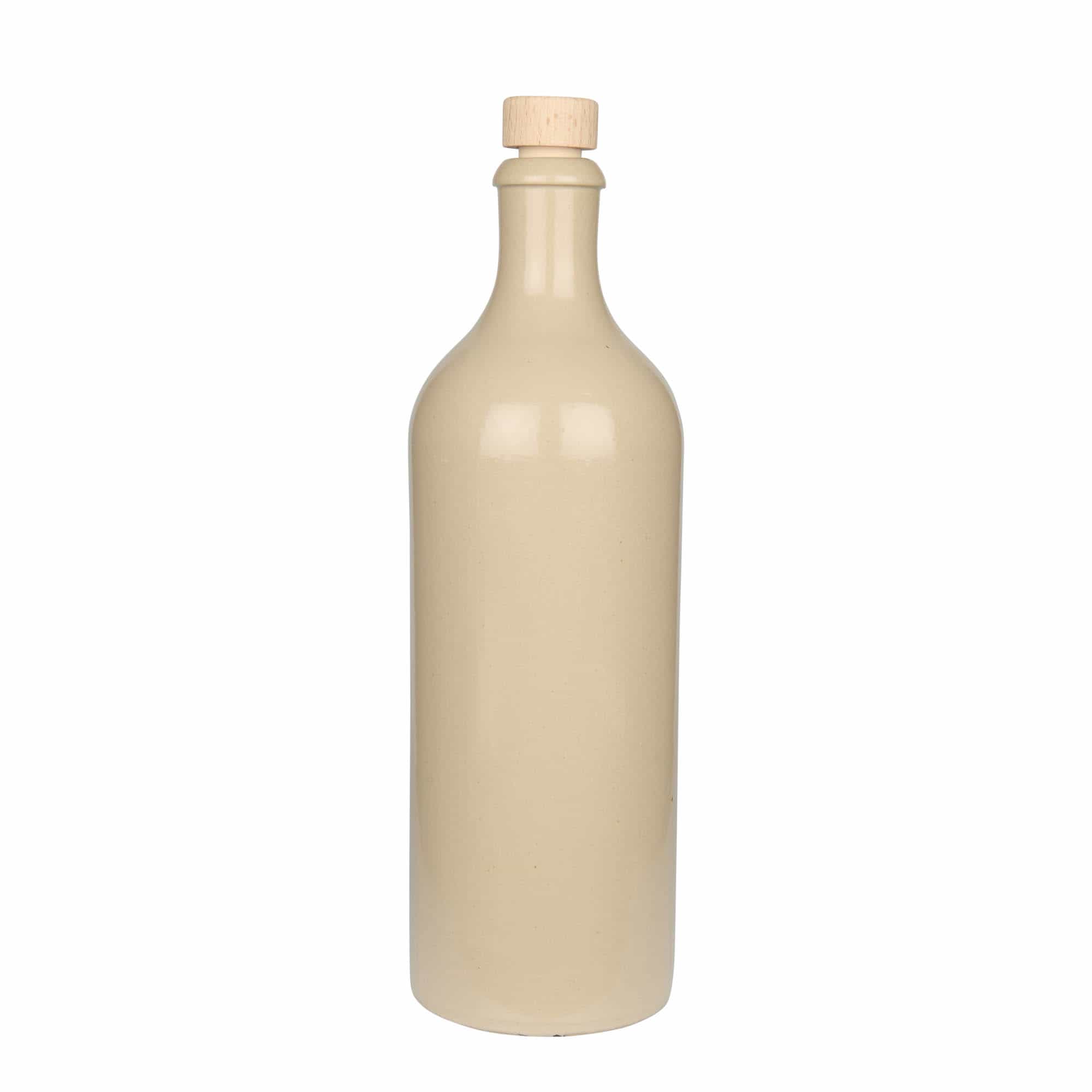 750 ml earthen jug, stoneware, beige, closure: cork