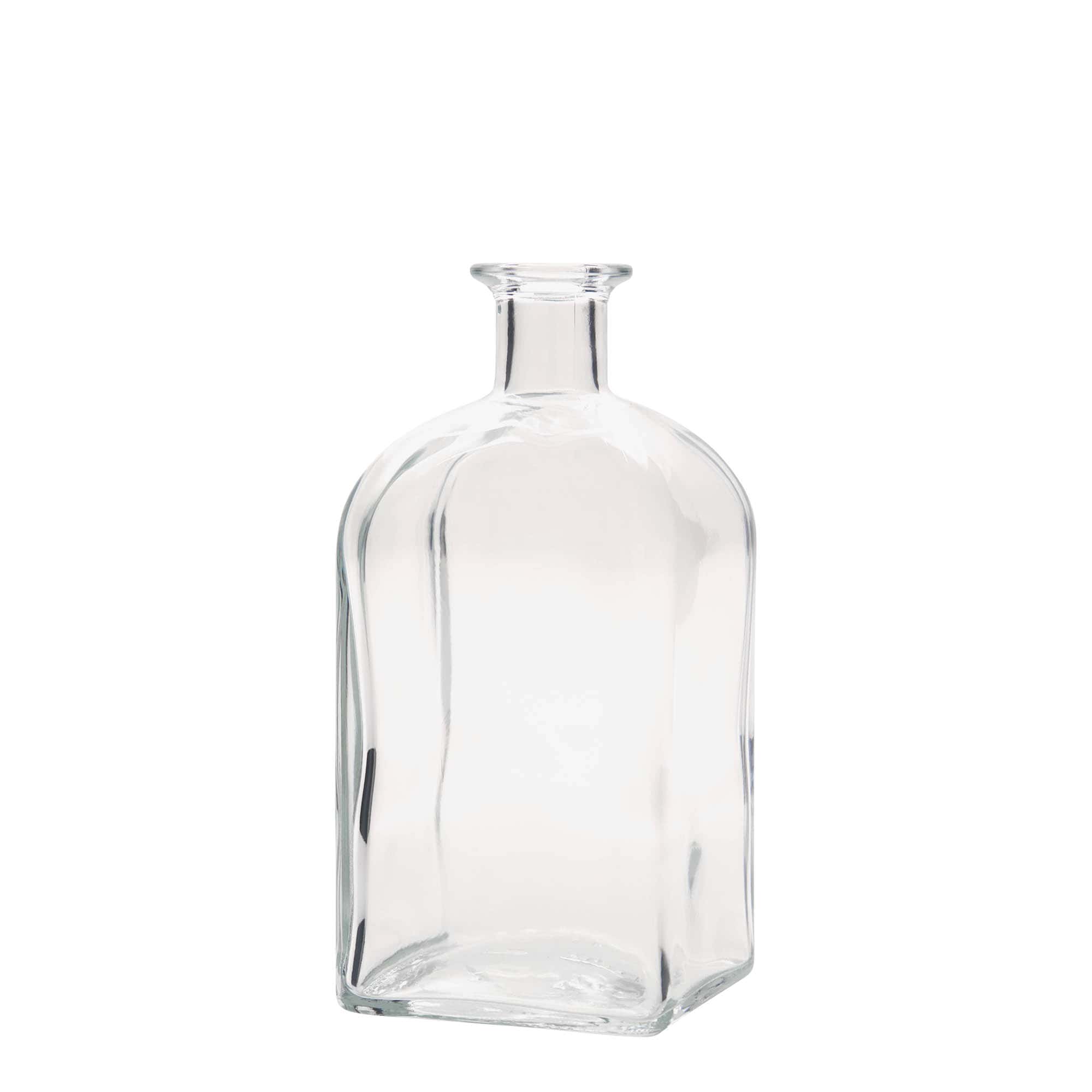 700 ml glass apothecary bottle Carré, square, closure: cork