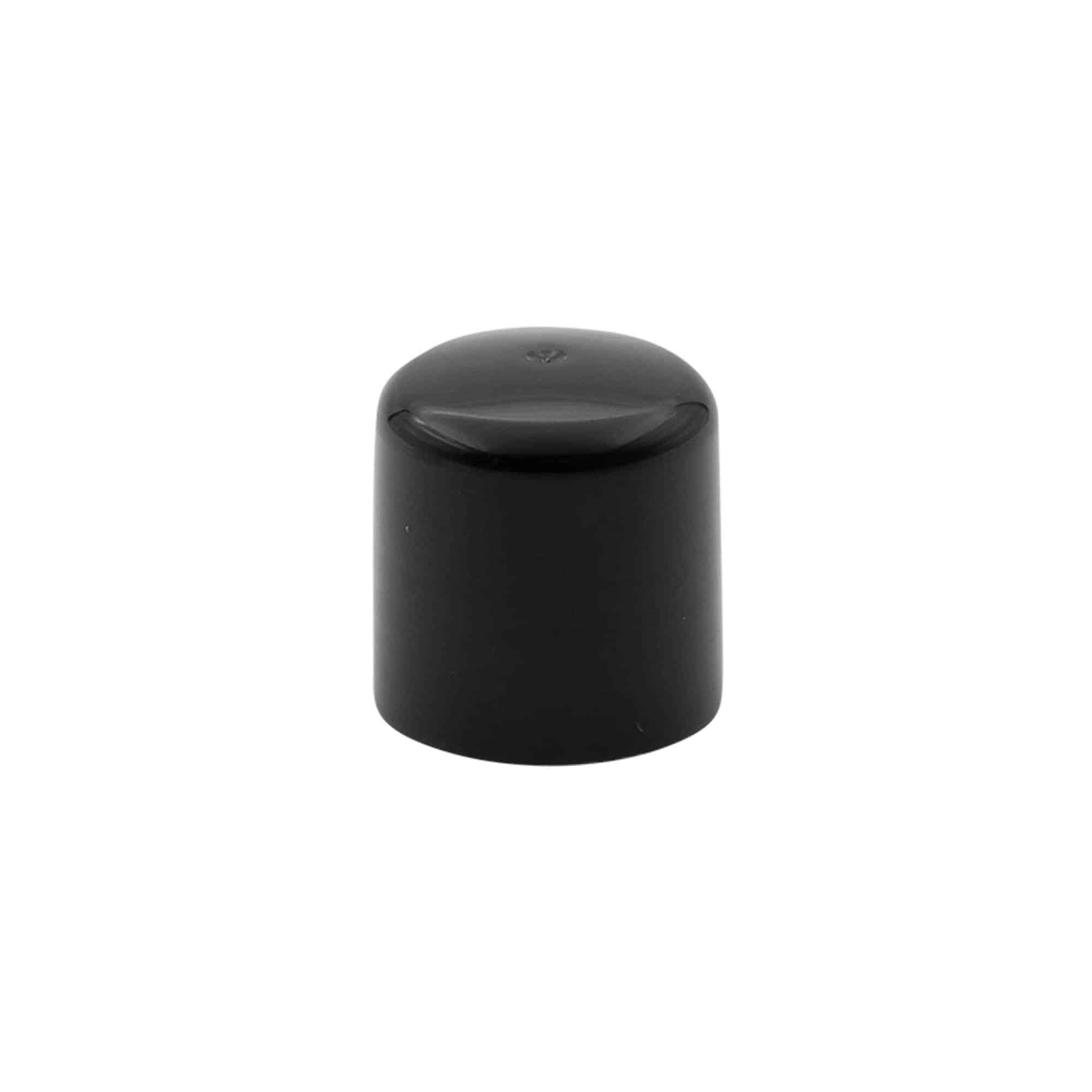 Screw cap with spray insert, PP plastic, black, for opening: GPI 24/410