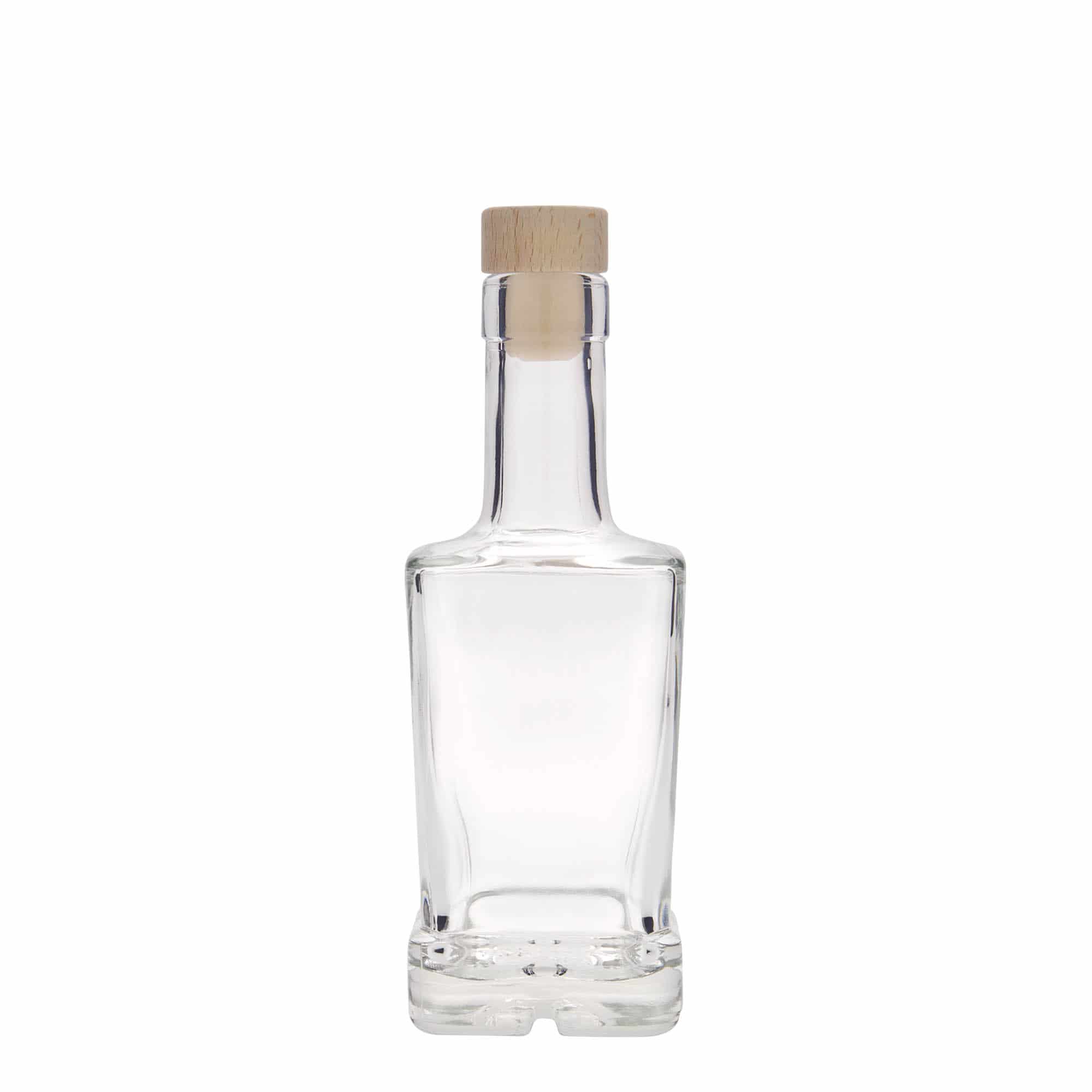 250 ml glass bottle 'Rene', square, closure: cork