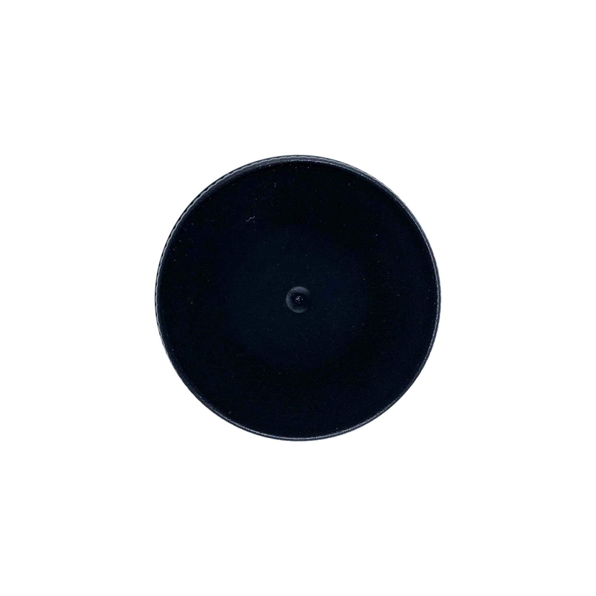 Screw cap with EPE insert, PP plastic, black, for opening: DIN 40