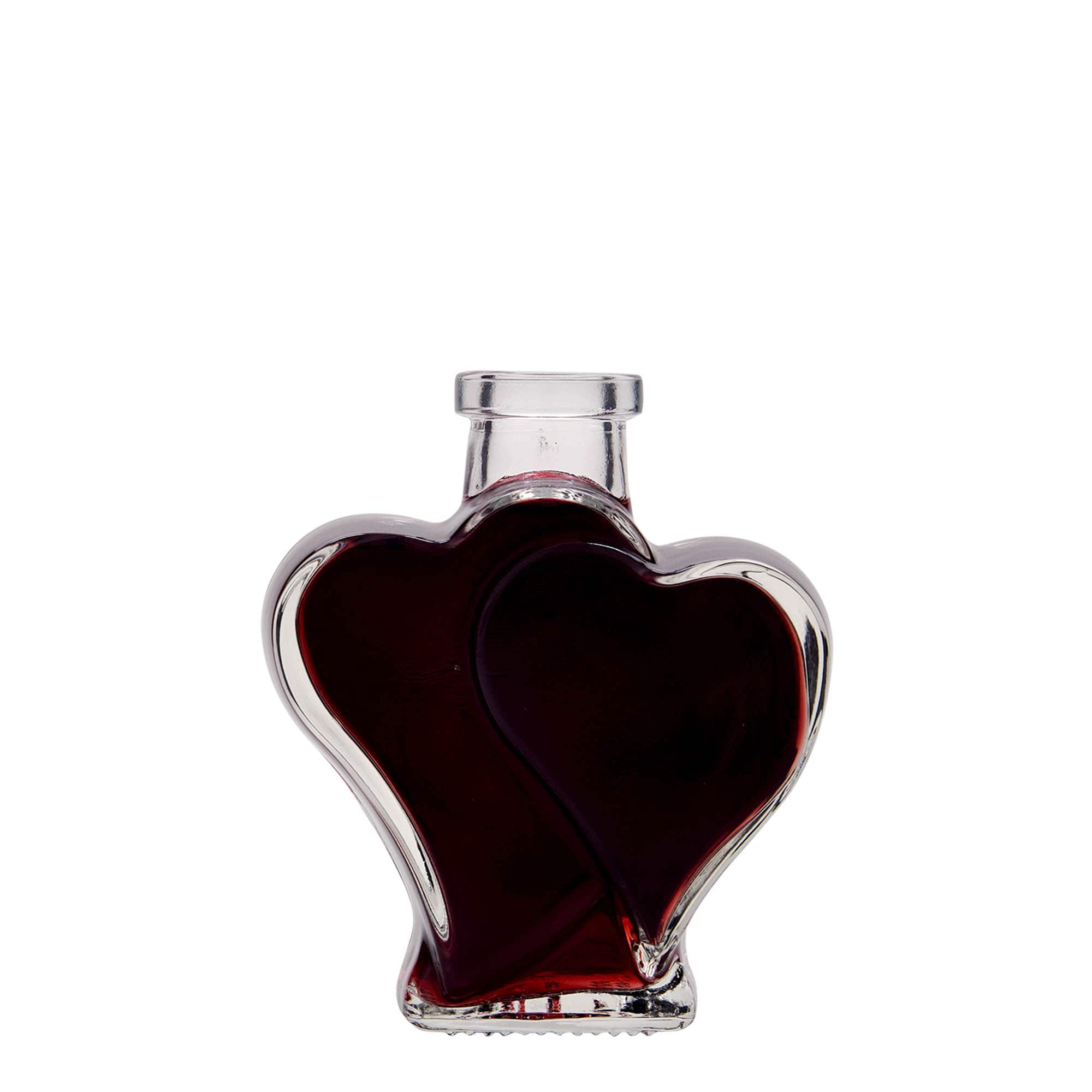 200 ml glass bottle 'Double Heart', closure: cork