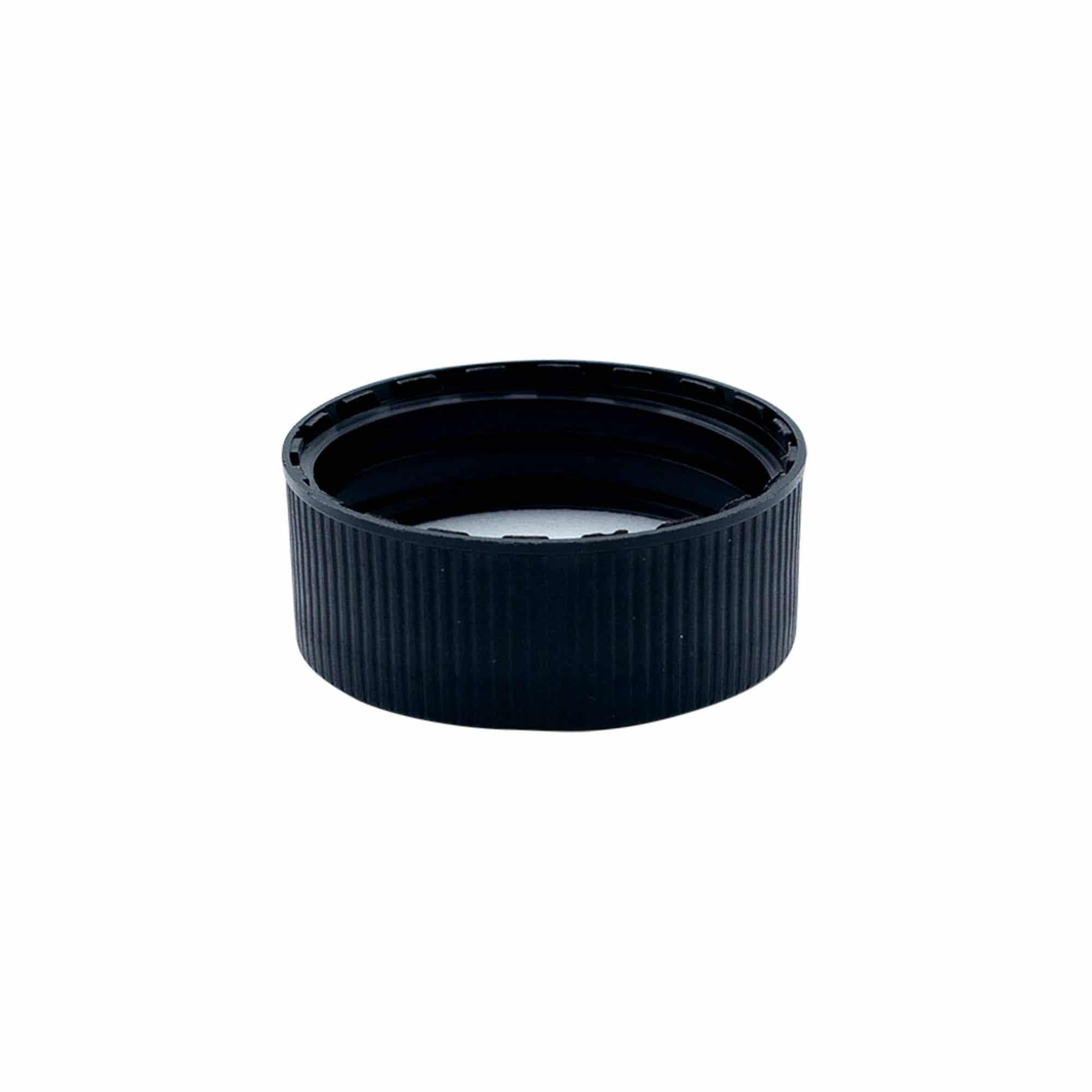 Screw cap with EPE insert, PP plastic, black, for opening: DIN 40