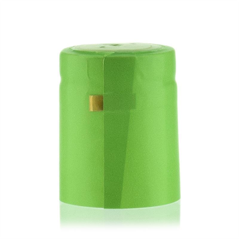 Heat shrink capsule 32x41, PVC plastic, lime green