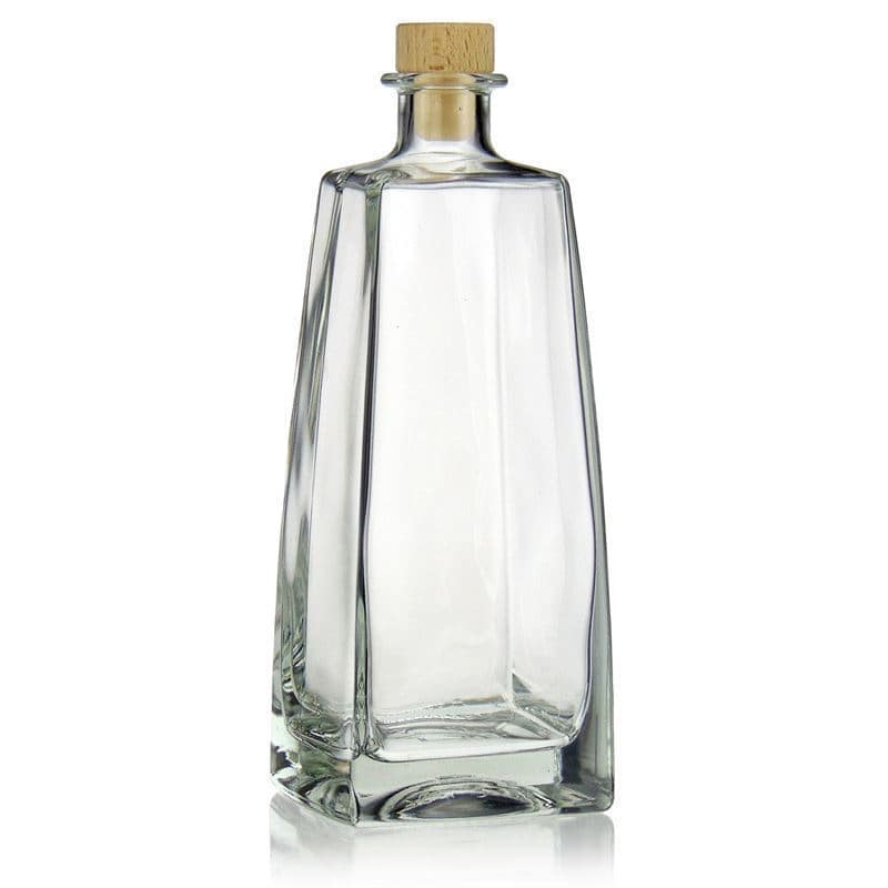 700 ml glass bottle 'Timmy', rectangular, closure: cork