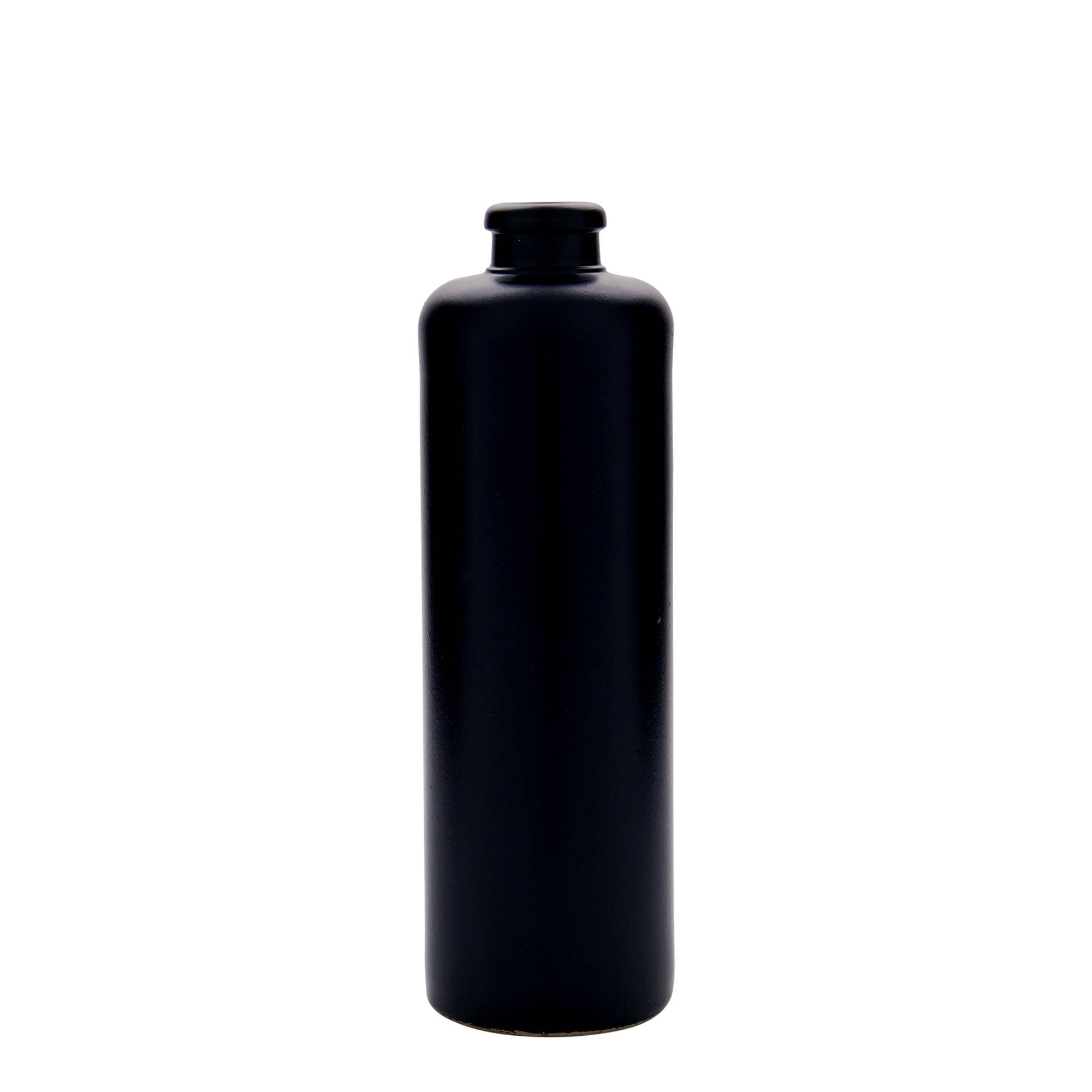 500 ml earthen jug, stoneware, black, closure: cork