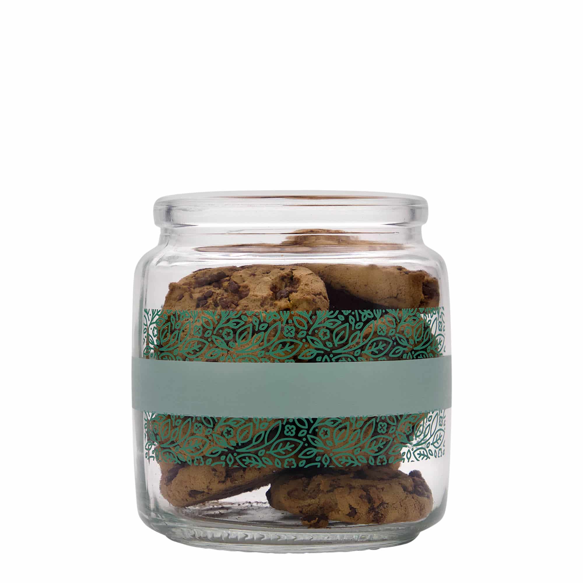 750 ml cork top jar 'Giara', print: naturalmente verde, closure: cork