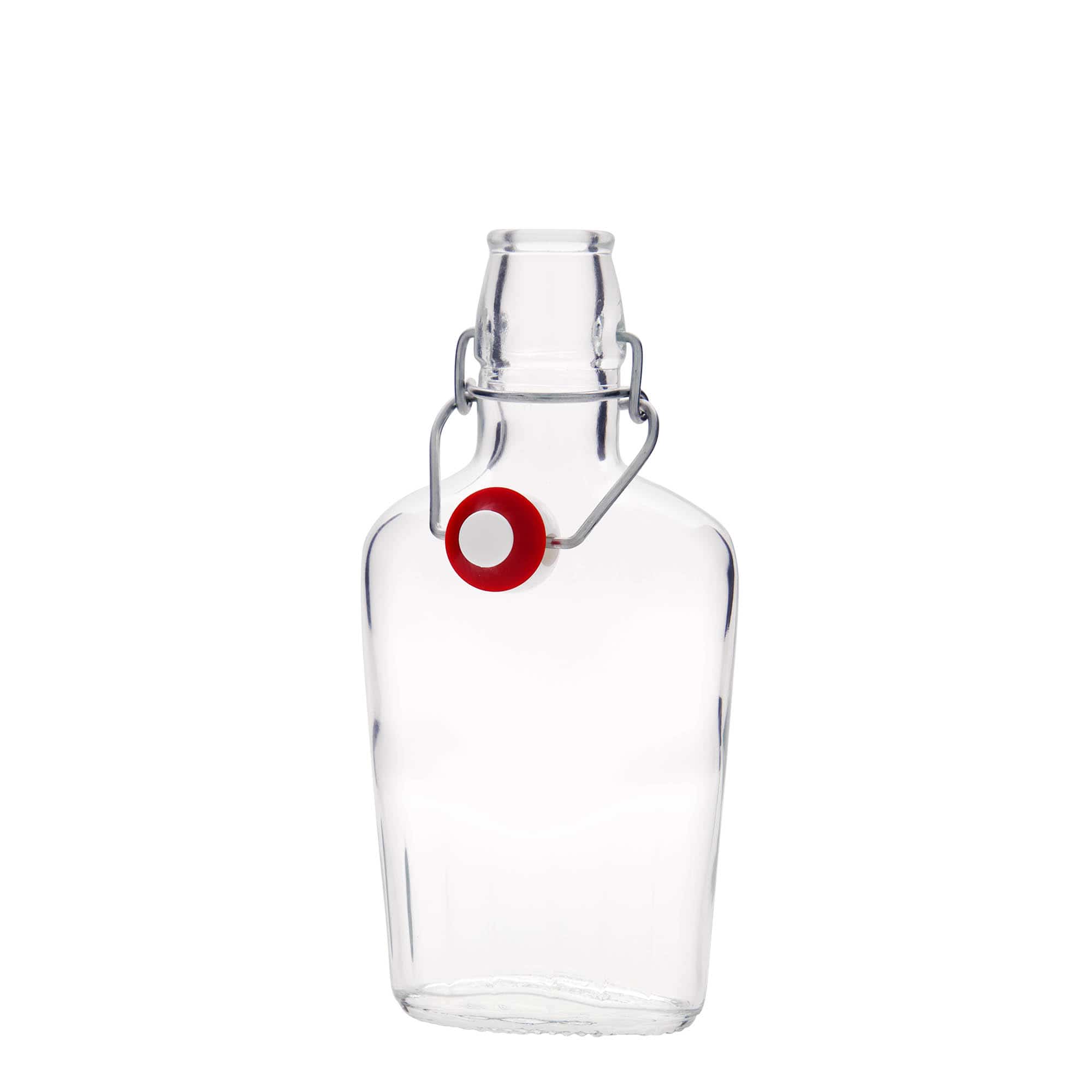 250 ml glass bottle 'Fiaschetta', oval, closure: swing top