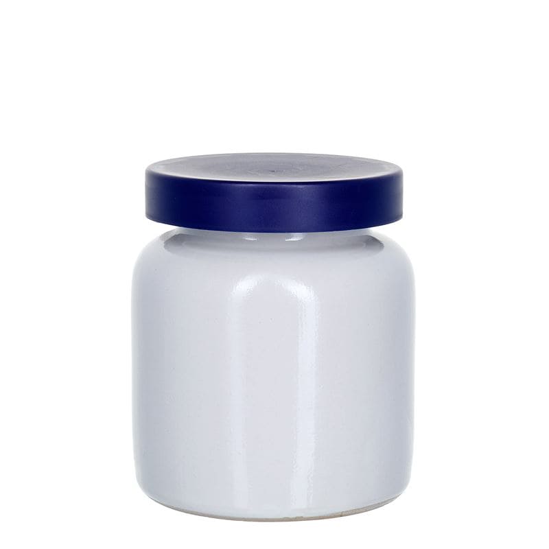 270 ml stoneware jar, ceramic, white, closure: slip lid