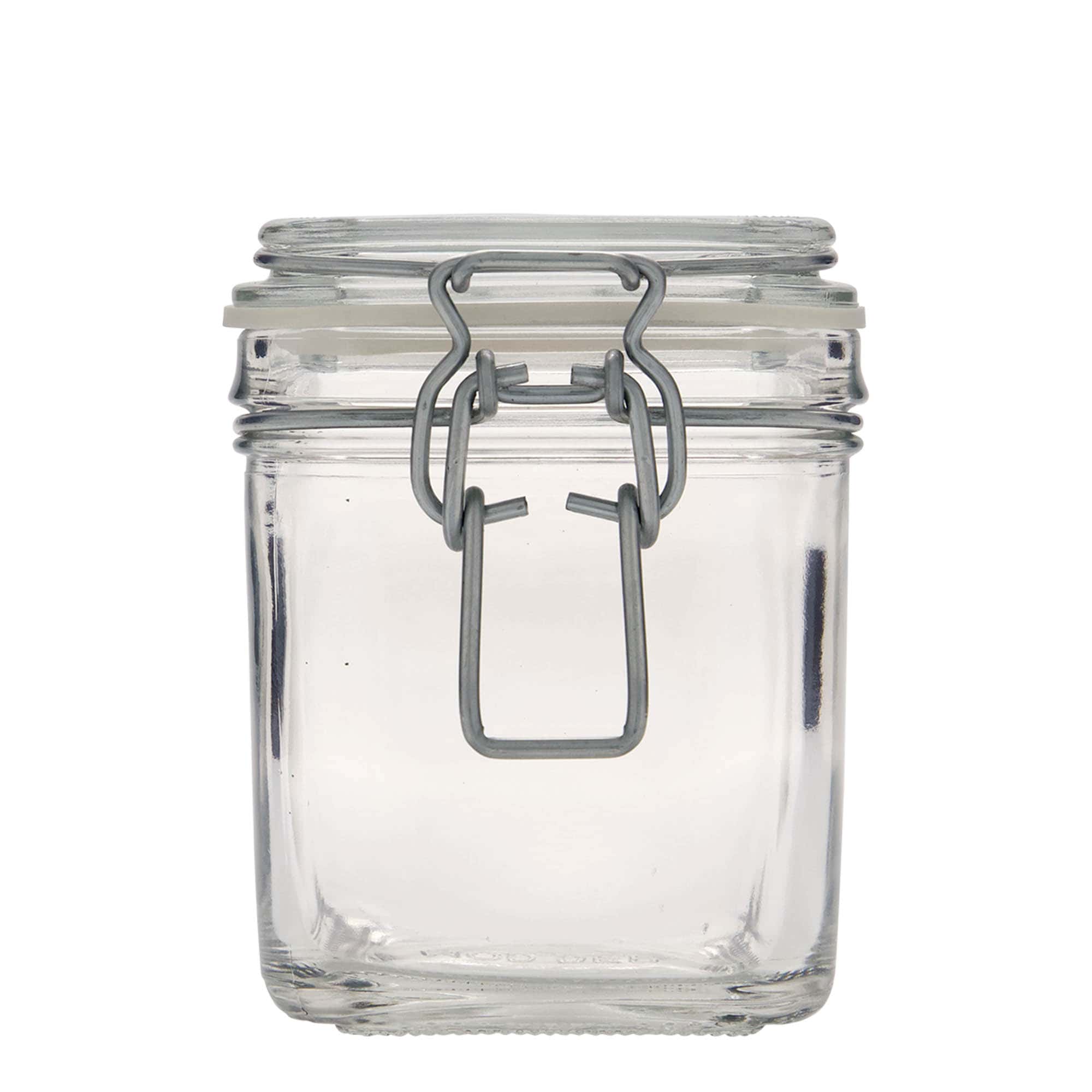 350 ml clip top jar, square, closure: clip top