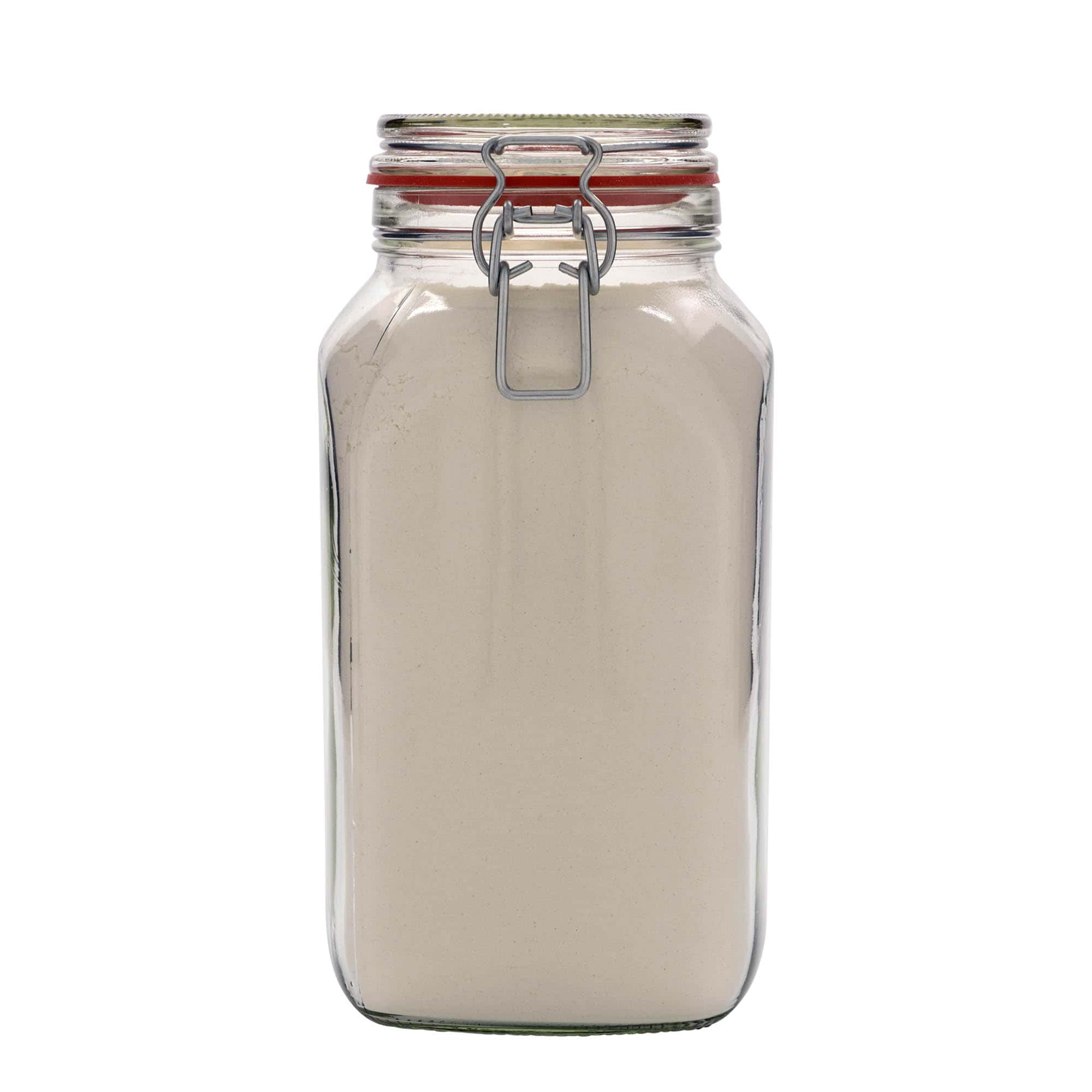 2,590 ml clip top jar, square, closure: clip top