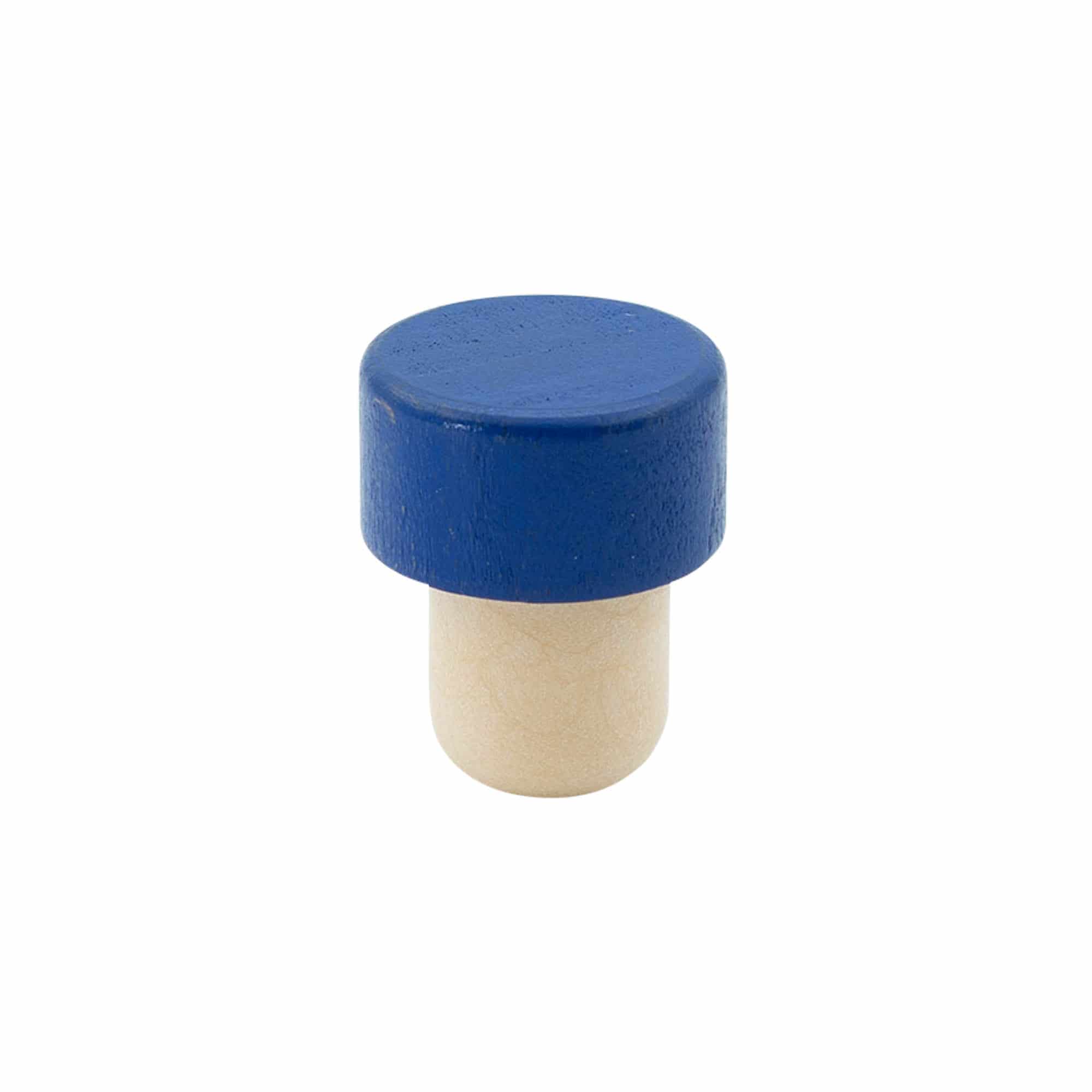 19 mm mushroom cork, wood, blue, for opening: cork