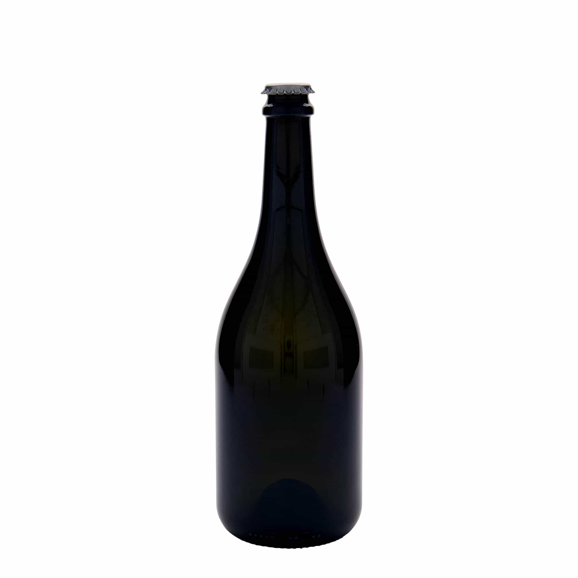 750 ml beer bottle 'Horta', glass, antique green, closure: crown caps