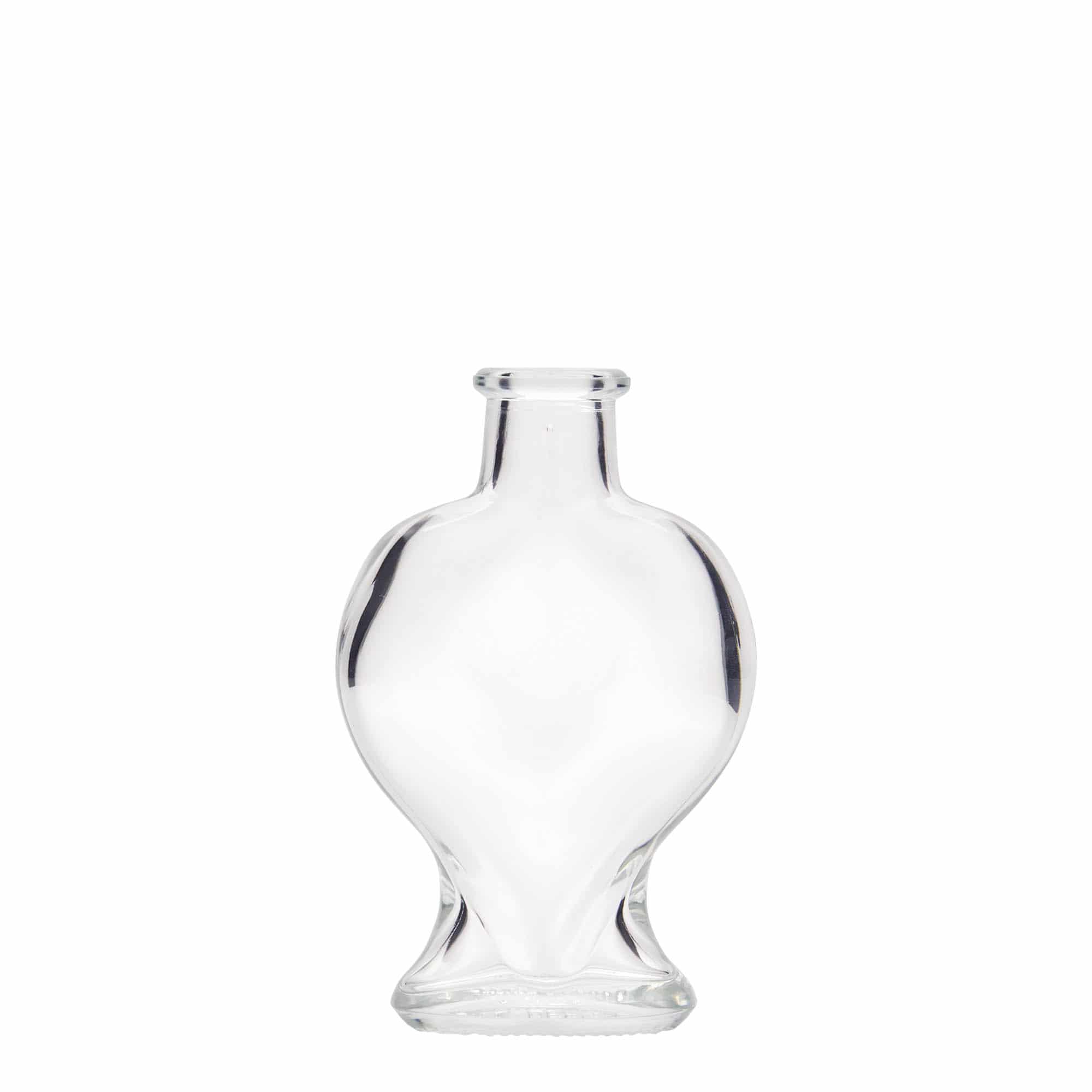 100 ml glass bottle 'Heart', closure: cork