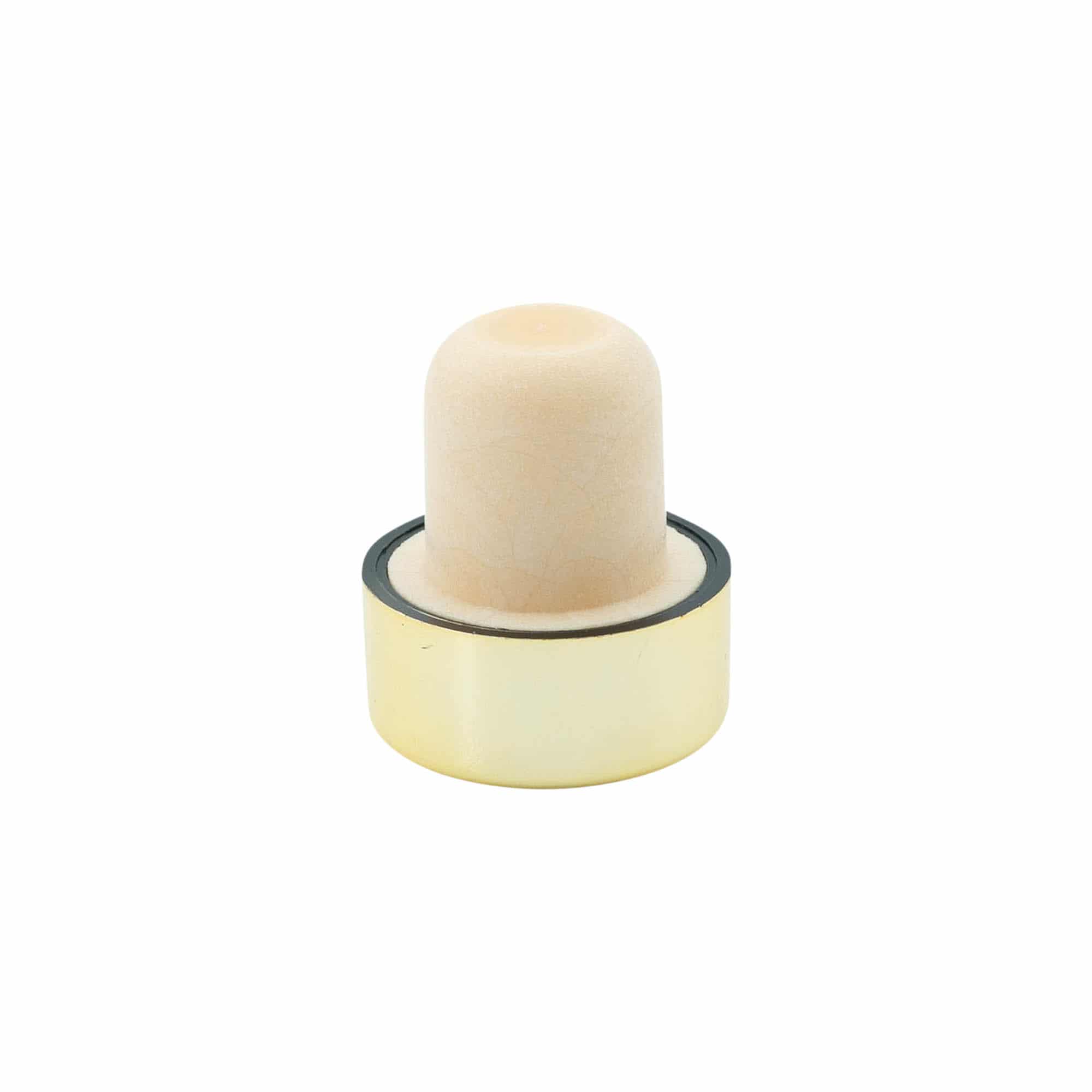 19 mm mushroom cork, plastic, gold, for opening: cork