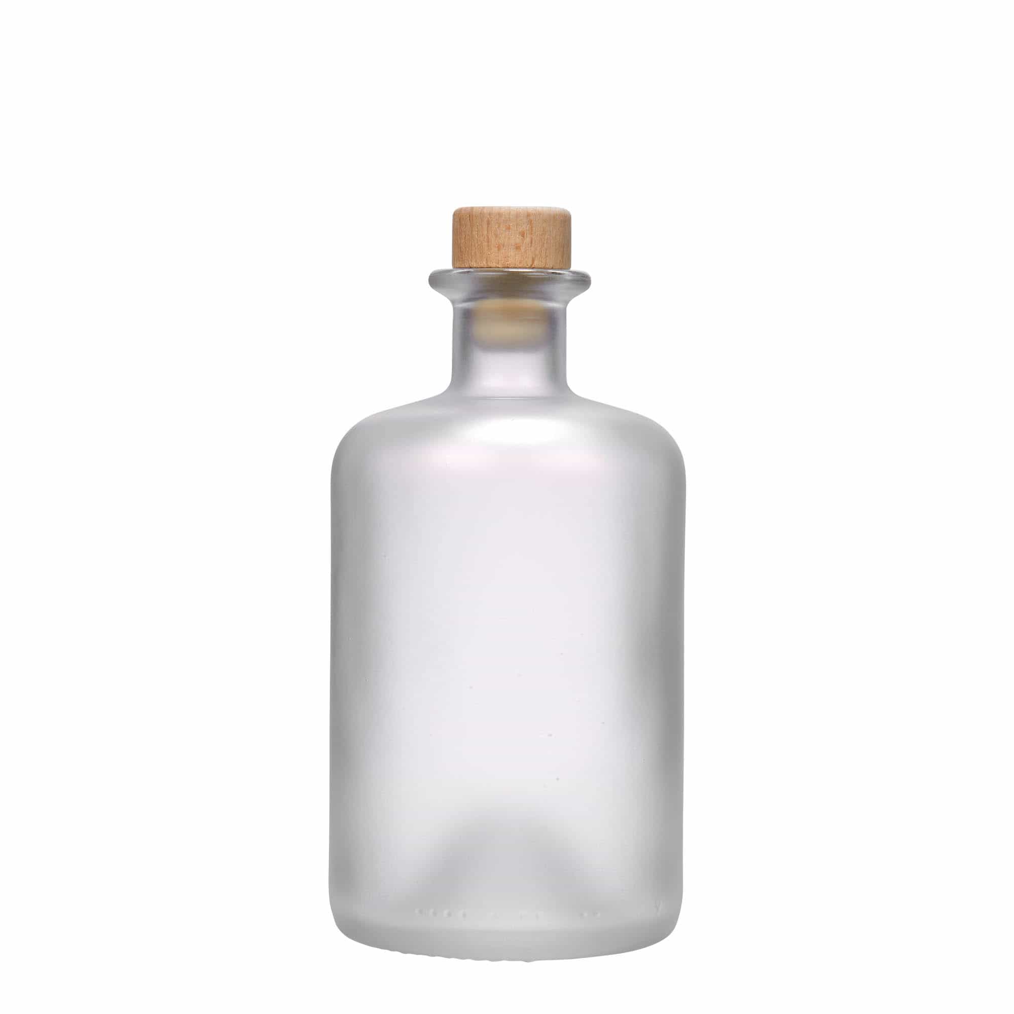 500 ml glass apothecary bottle, frosted, closure: cork