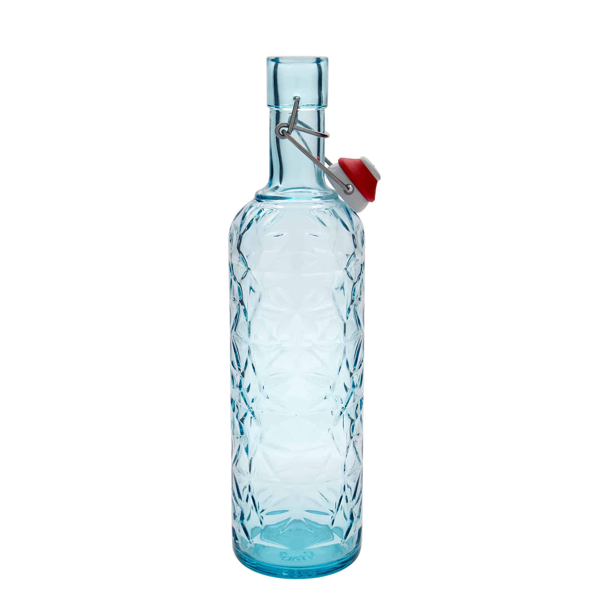 1,000 ml glass bottle 'Oriente', azure blue, closure: swing top
