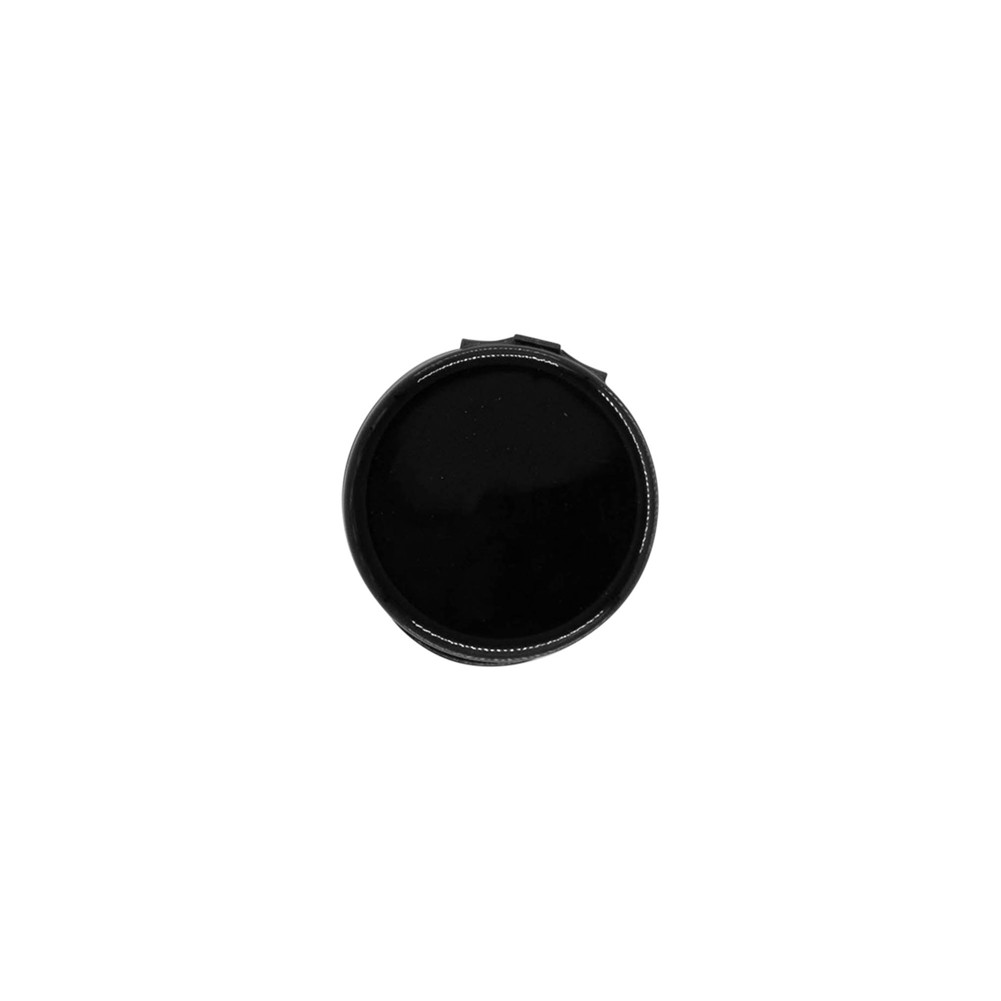 Hinged screw cap, PP plastic, black, for opening: GPI 24/410