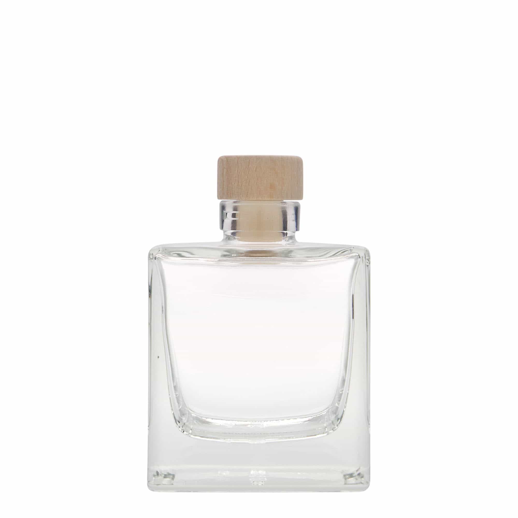 200 ml glass bottle 'Cube', square, closure: cork