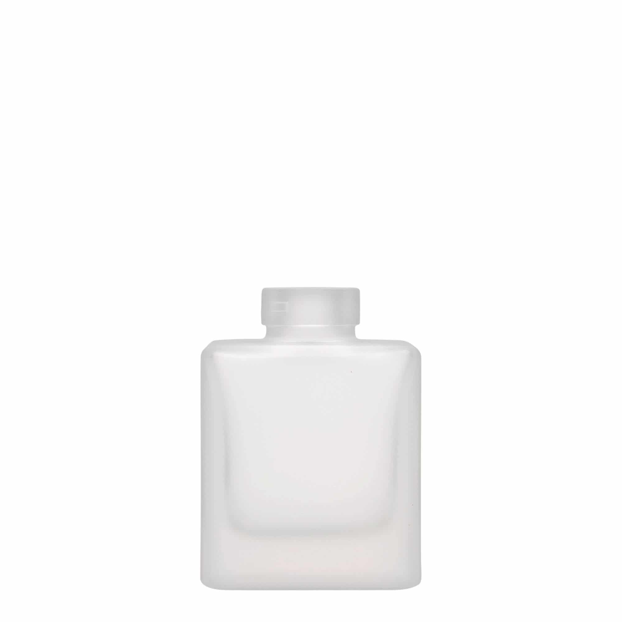 100 ml glass bottle 'Cube', square, frosted, closure: cork