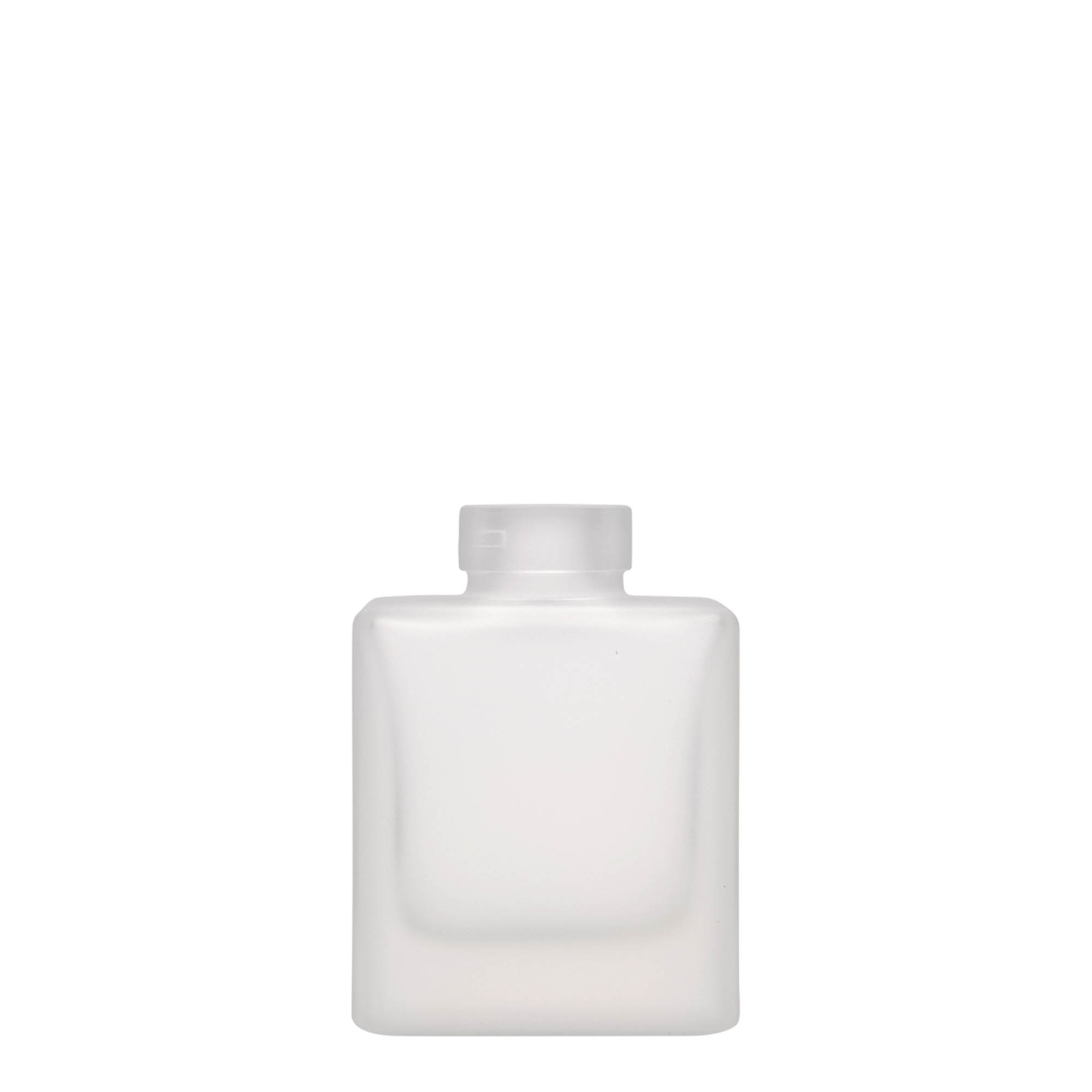 100 ml glass bottle 'Cube', square, frosted, closure: cork