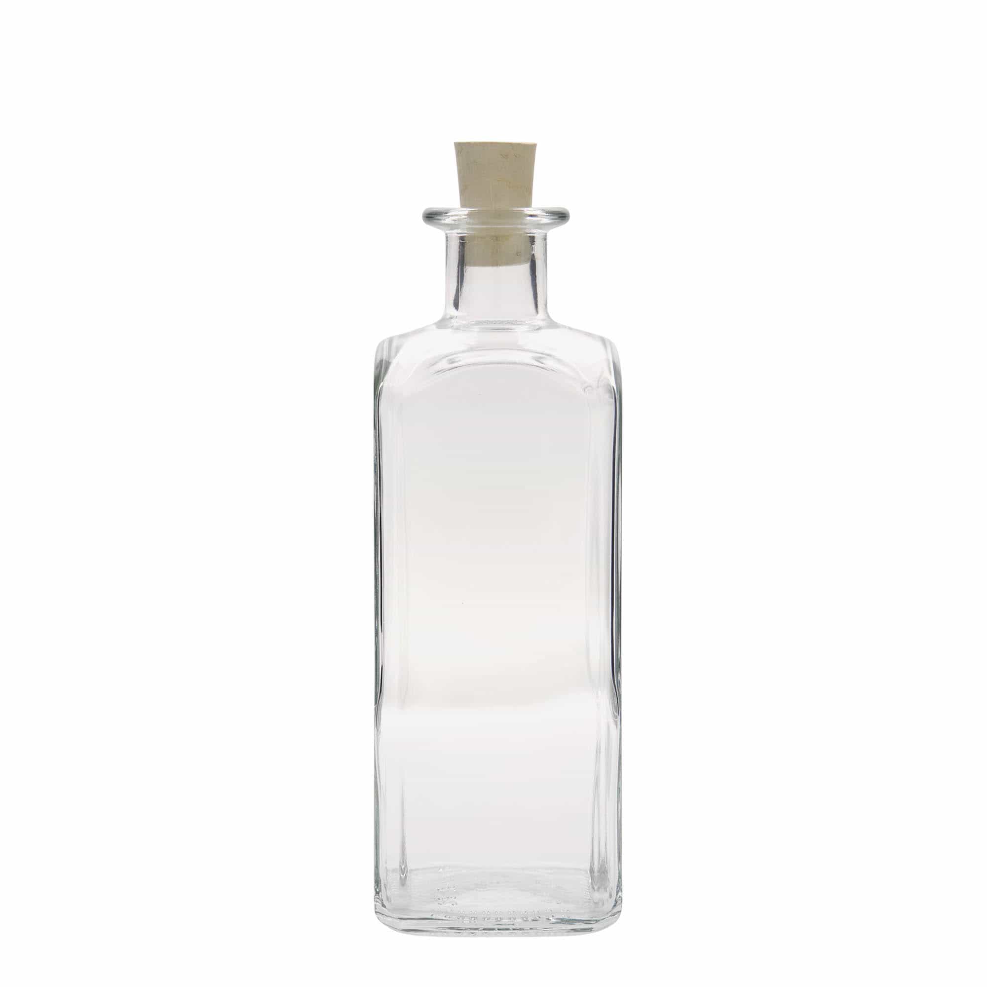 500 ml glass apothecary bottle ‘Carré’, square, closure: cork