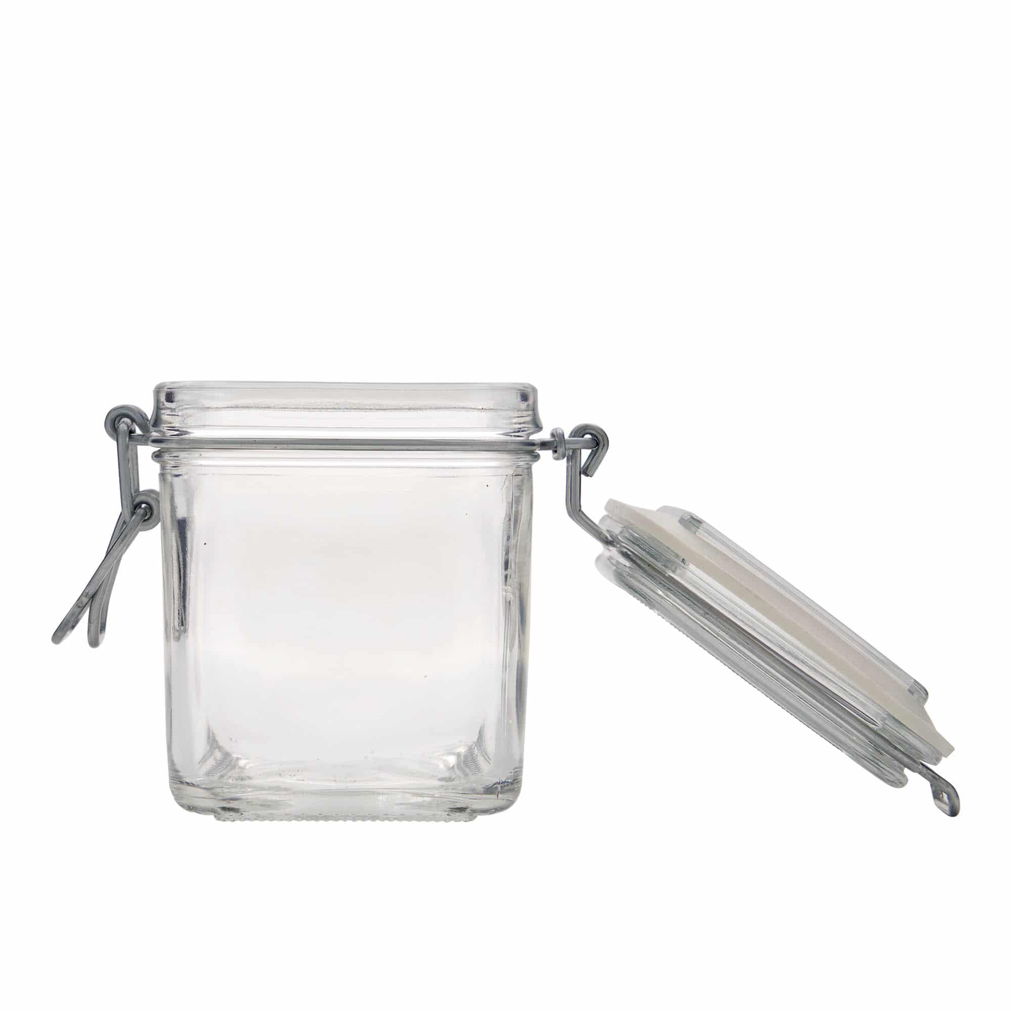 350 ml clip top jar, square, closure: clip top
