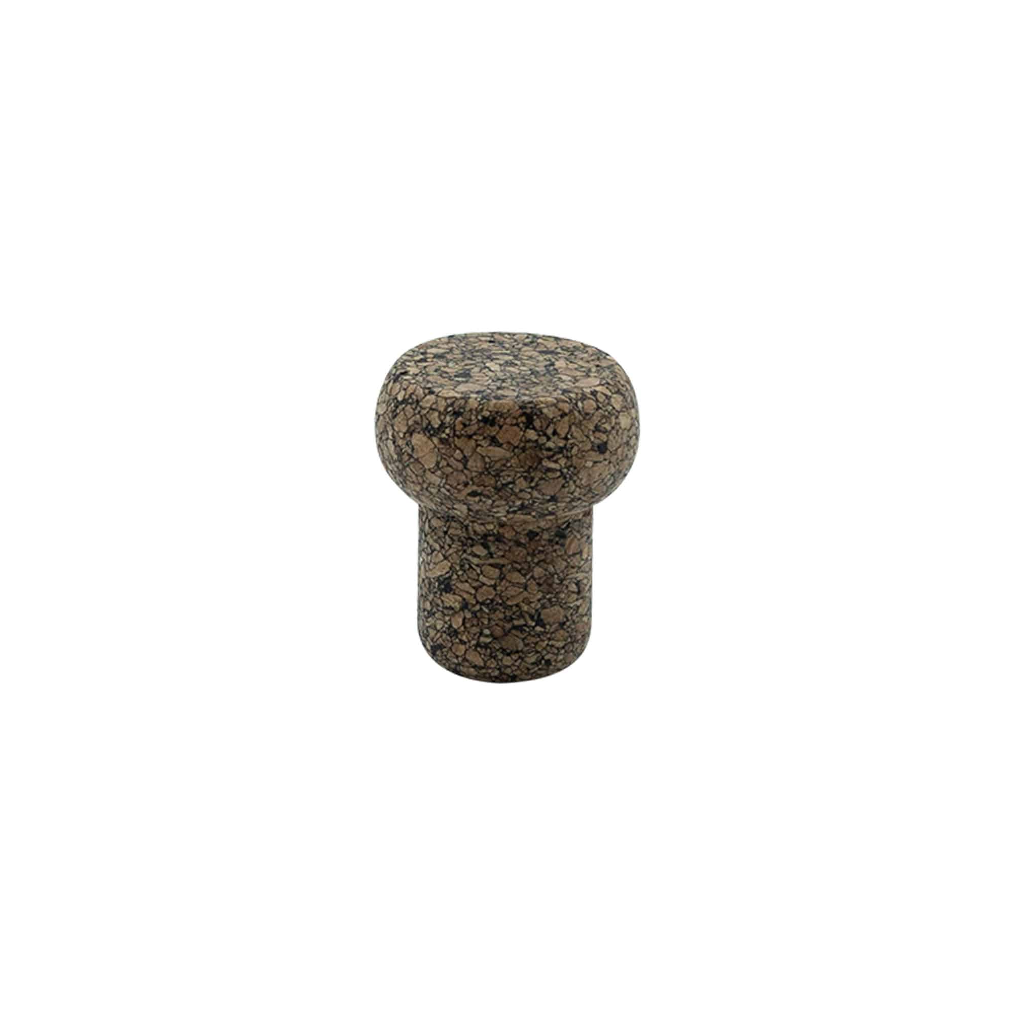 19.5 mm mushroom cork 'Barrel', Corkcoal, for opening: cork