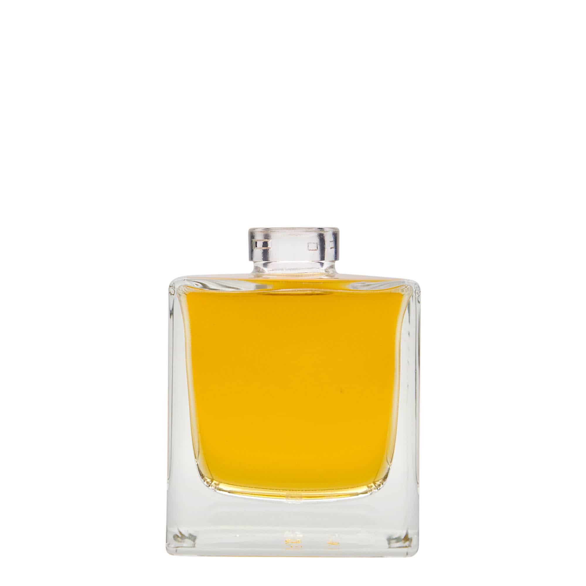 200 ml glass bottle 'Cube', square, closure: cork