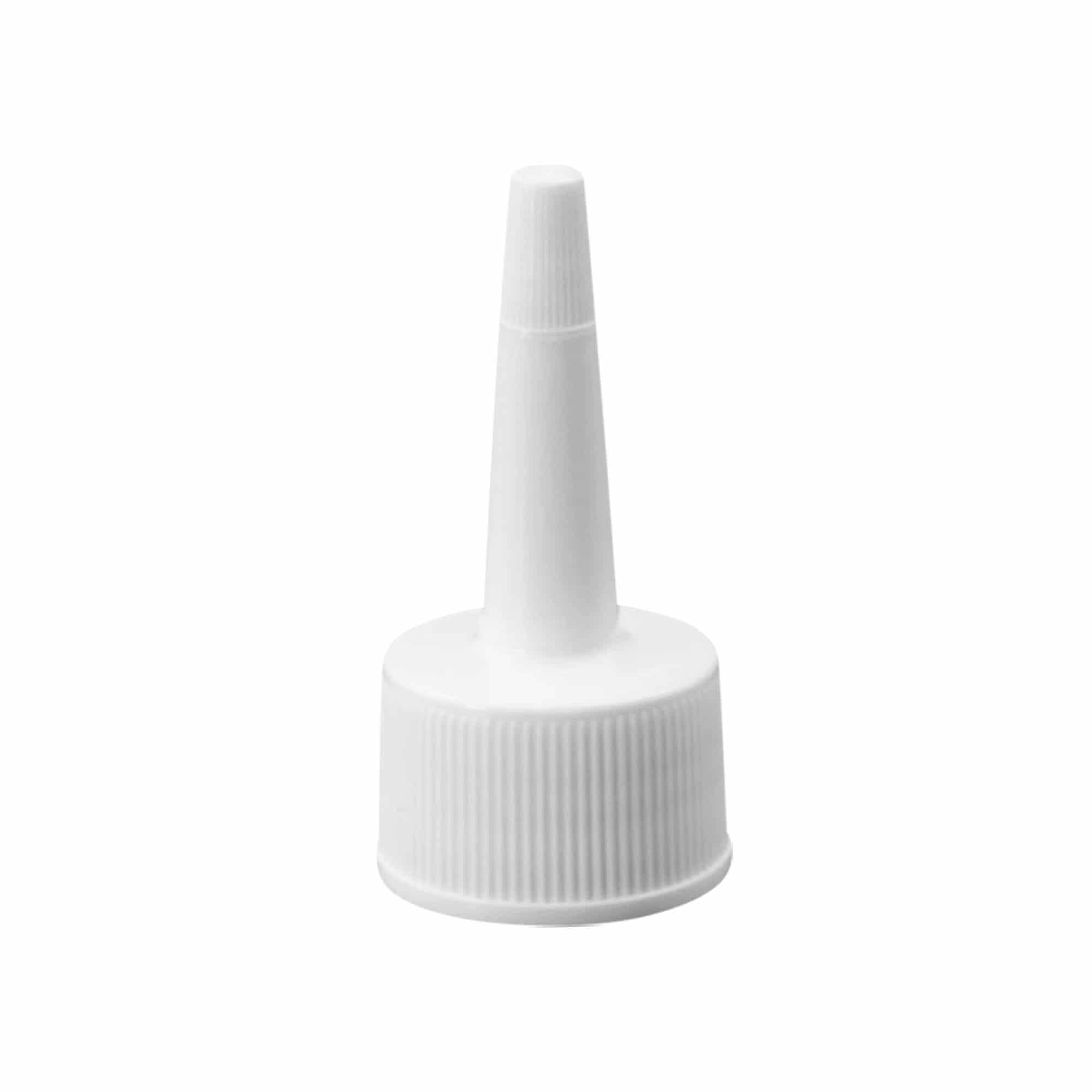 Screw cap with applicator, PP plastic, white, for opening: GPI 24/410